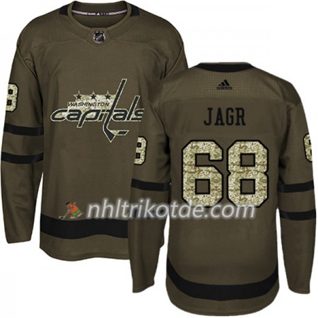 Washington Capitals Trikot Jaromir Jagr 68 Adidas 2017-2018 Camo Grün Authentic - Herren